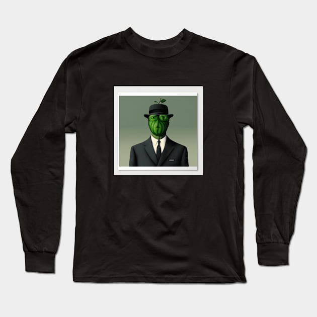 Illustration of The Son of Man by Rene Magrittees Long Sleeve T-Shirt by KOTYA